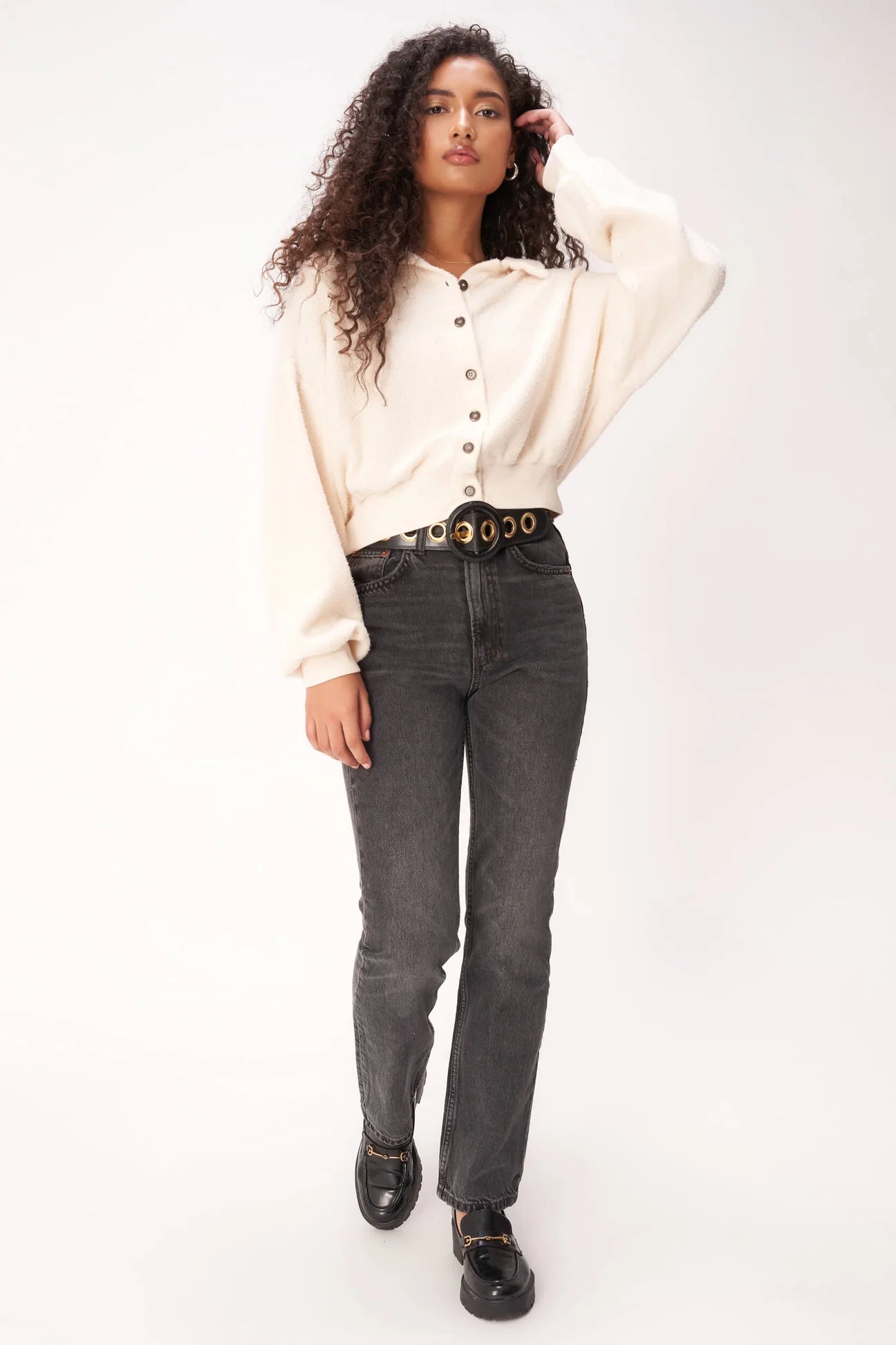 Sherpa Button Front Sweater