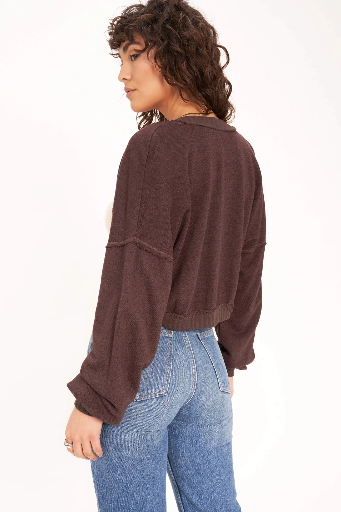 If Only Seamed Sweater Shrug RICH OAK