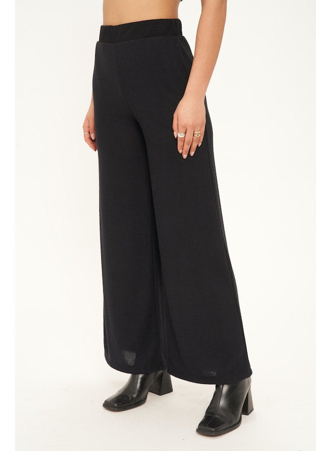 Paradise Cozy Wideleg Pants BLACK