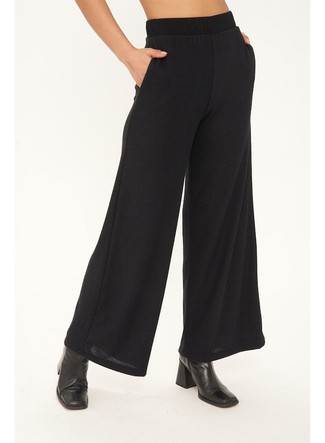 Paradise Cozy Wideleg Pants BLACK