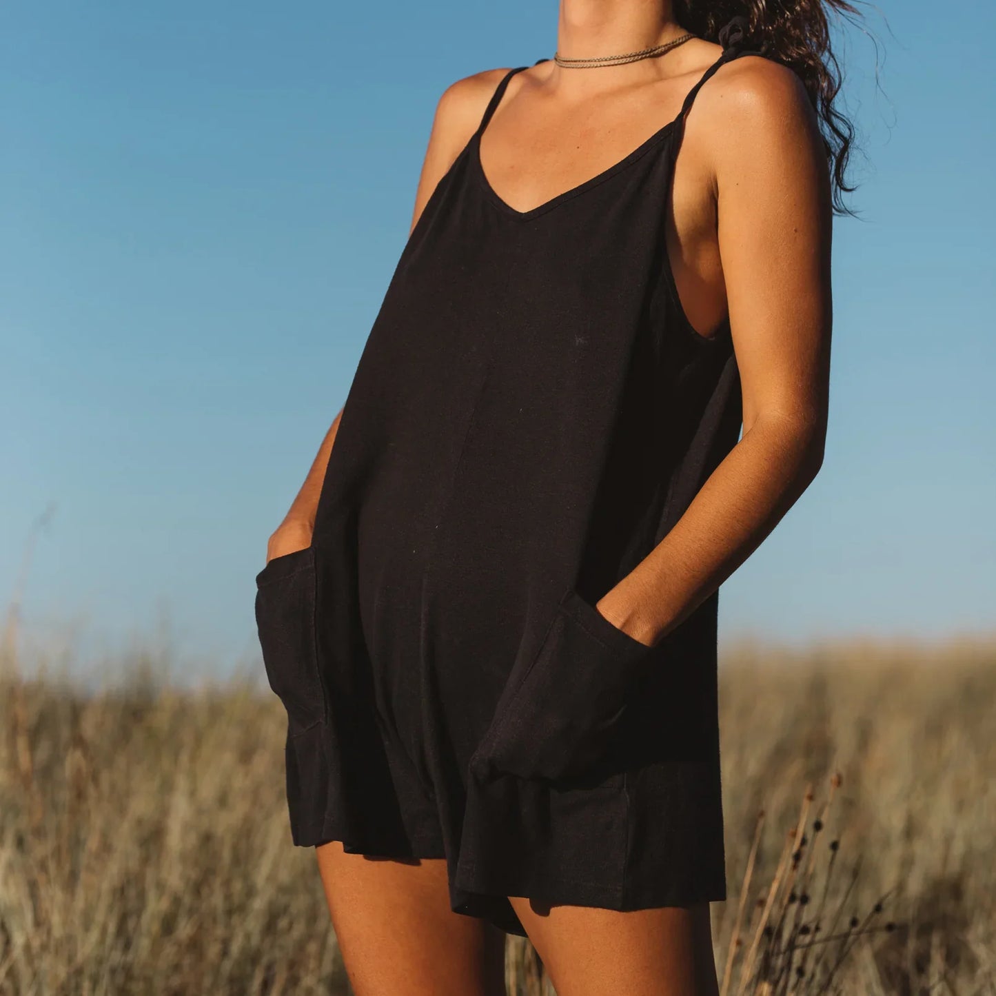 Jungmaven Hemp and Organic Cotton Sespe Romper COYOTE