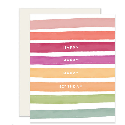 Happy Birthday Stripes Card by Slightly Stationary