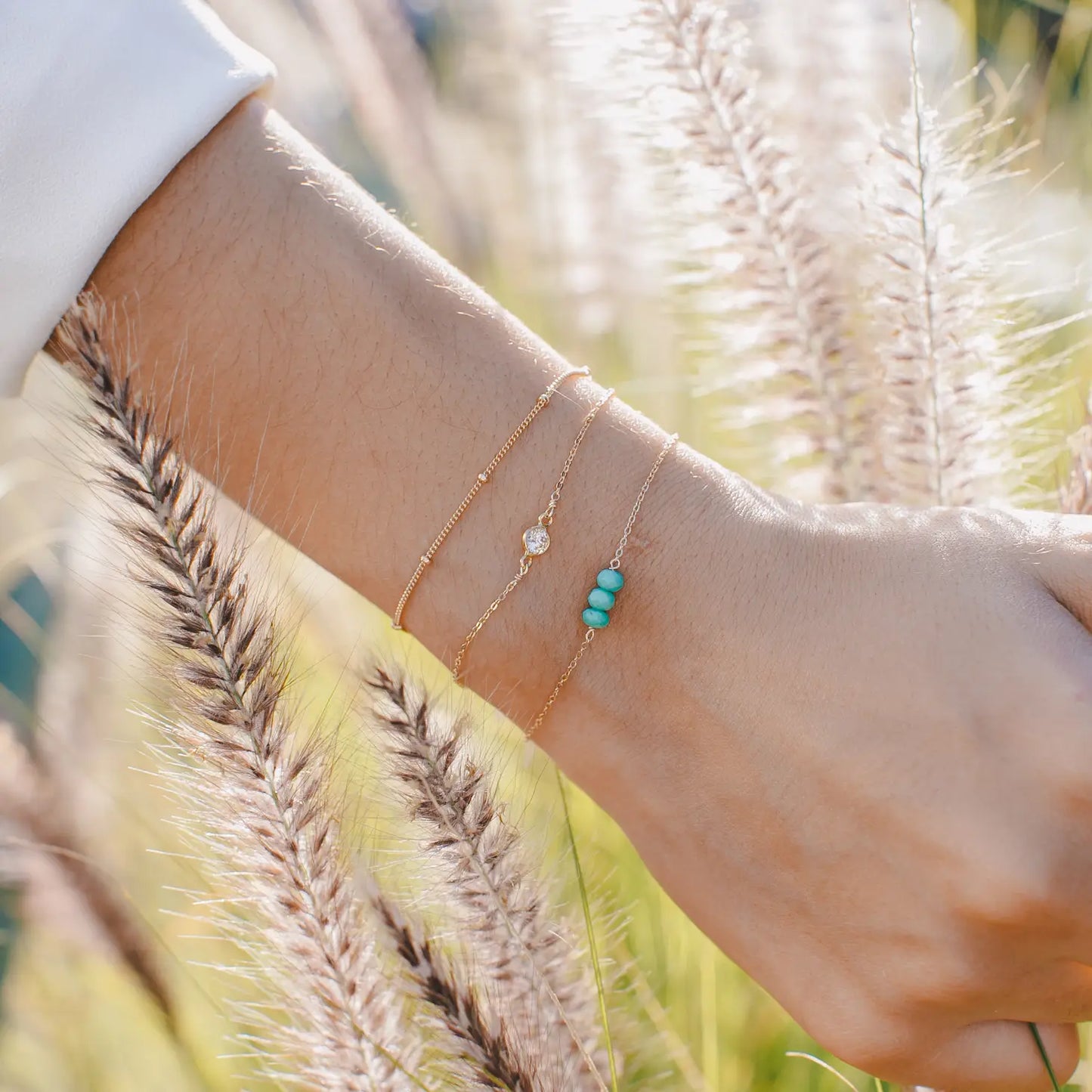 Turquoise Three Bead Bracelet