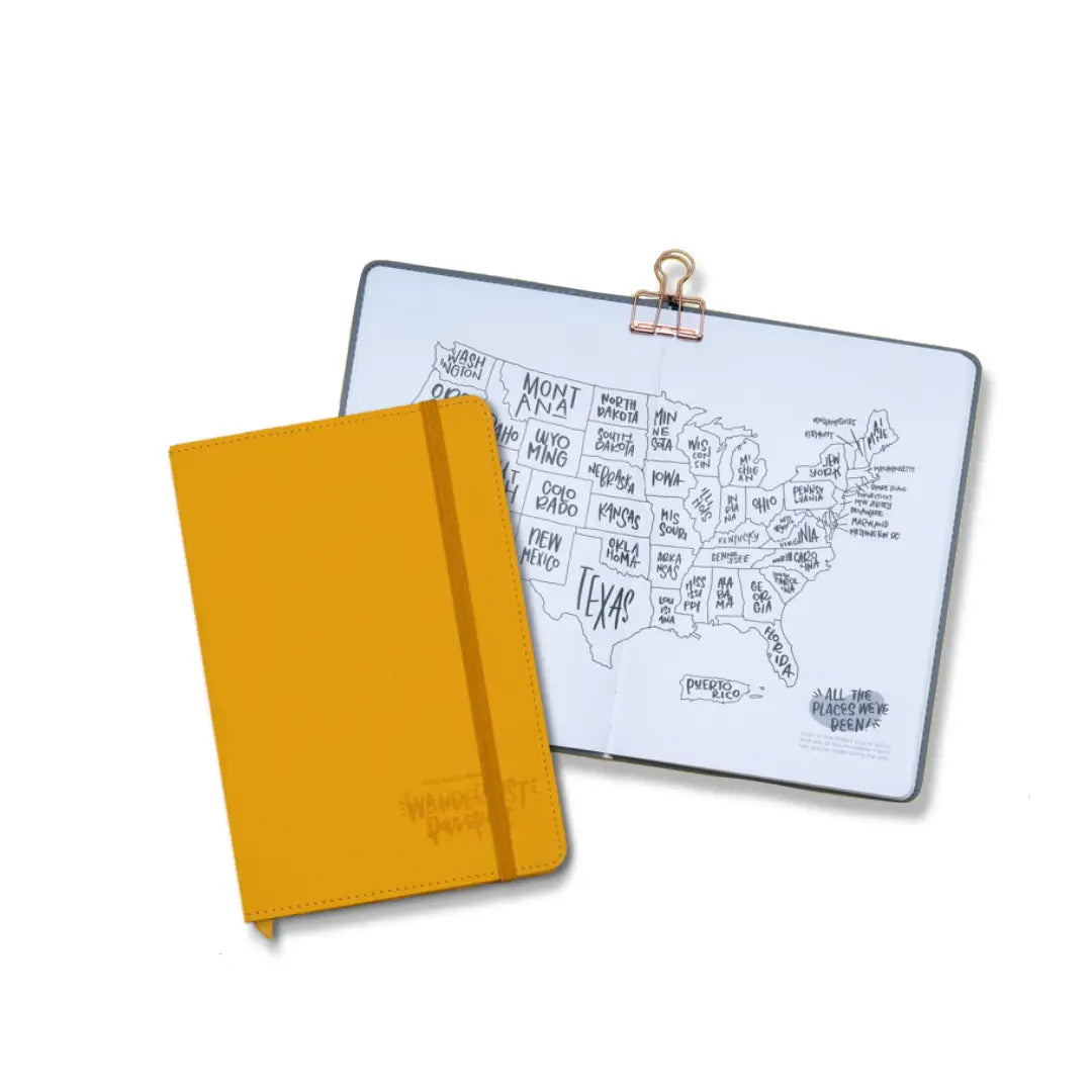 Wanderlust Passport Travel Journal (Grey, Navy, Pink, Yellow)