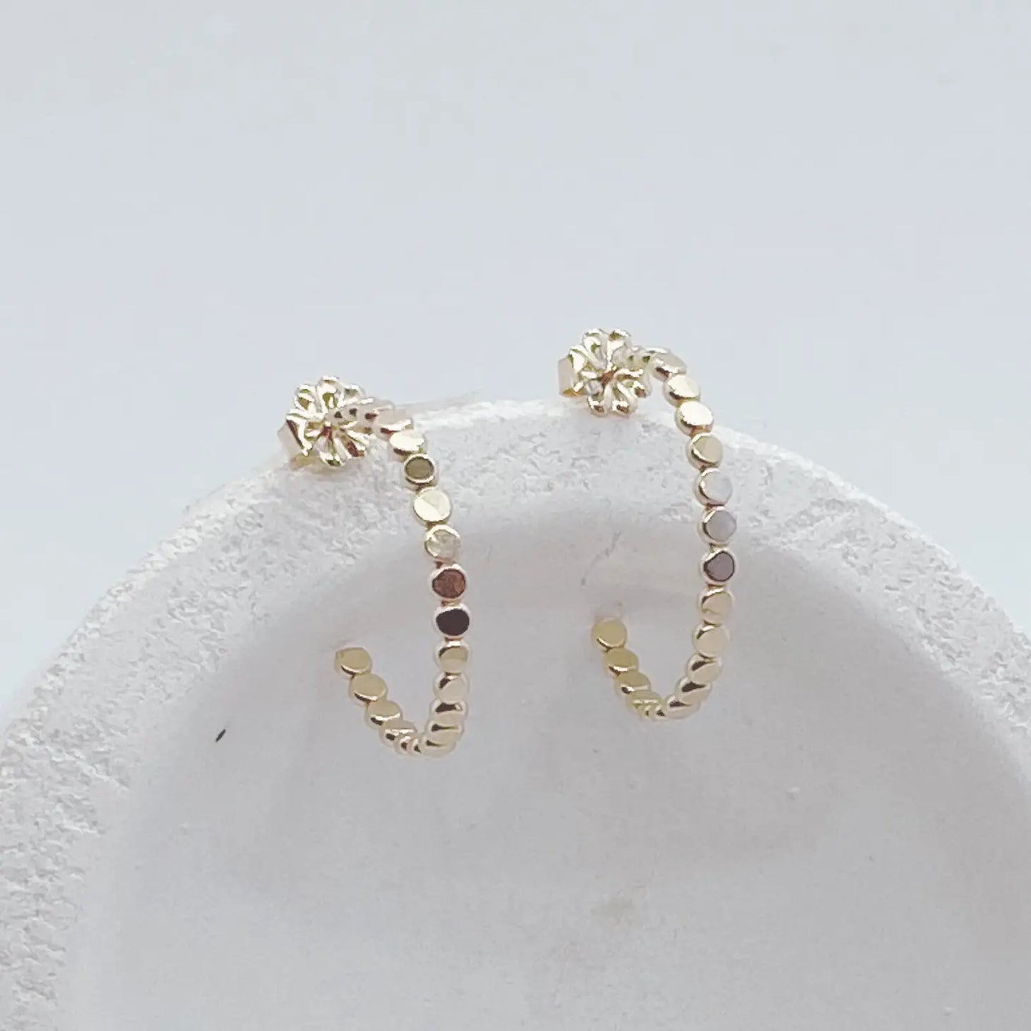 Dotted Coin Hoop Earrings