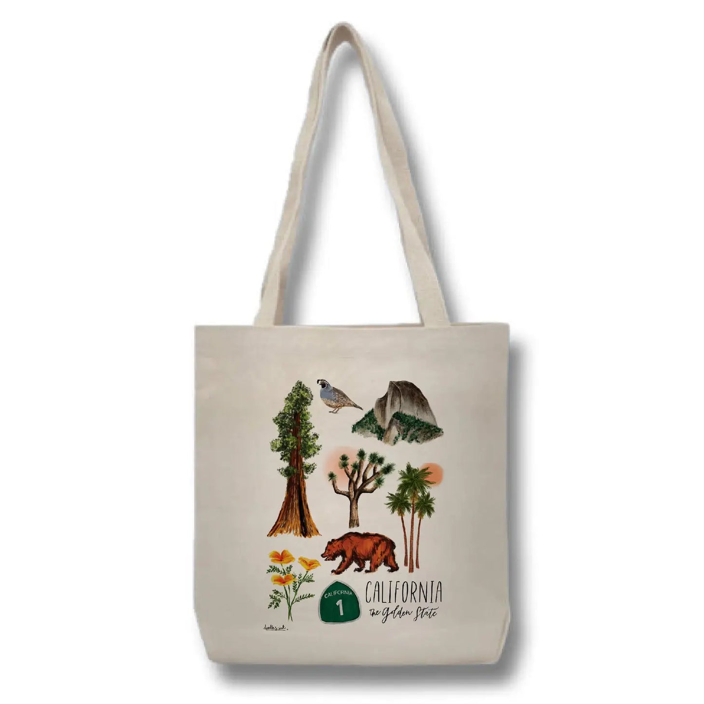 California Collage Canvas Tote Bag