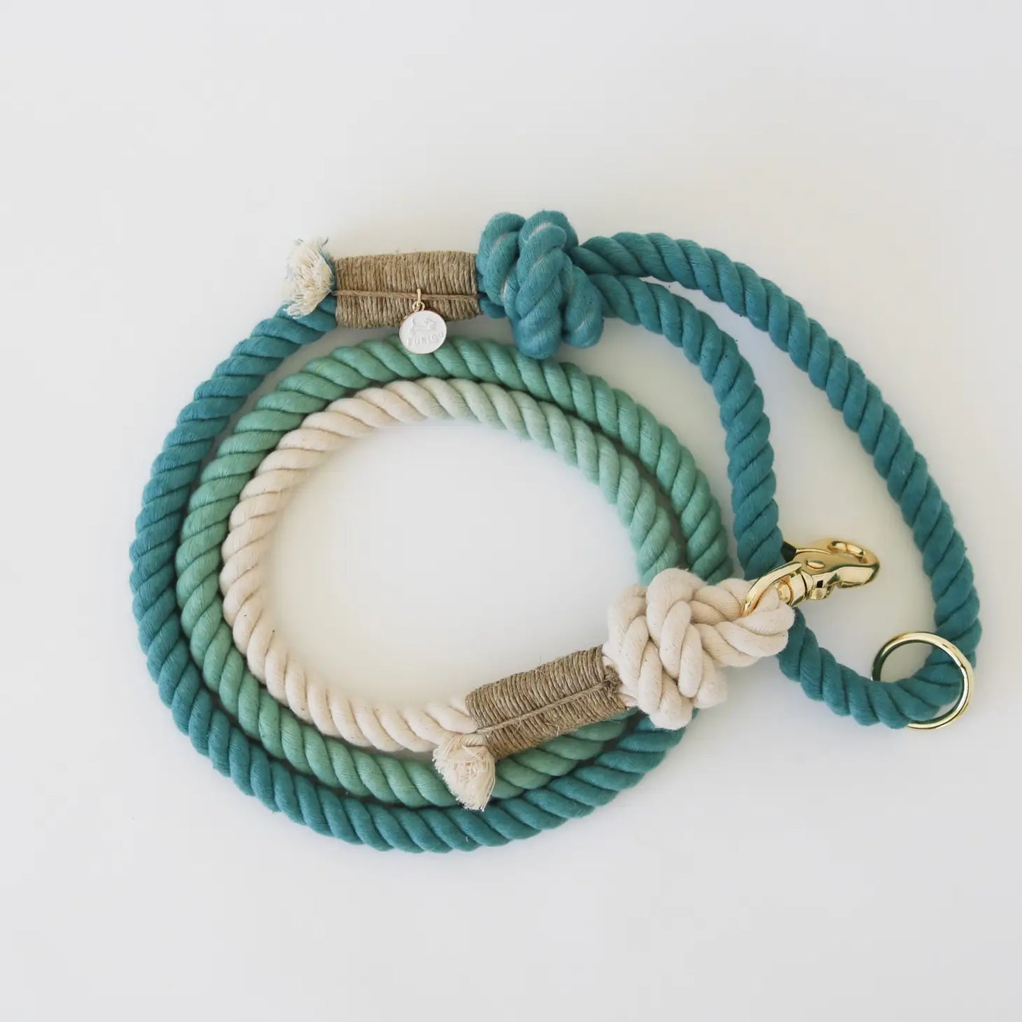 Cotton  Dog Leash w/ Natural Dye -Blue Lagoon-