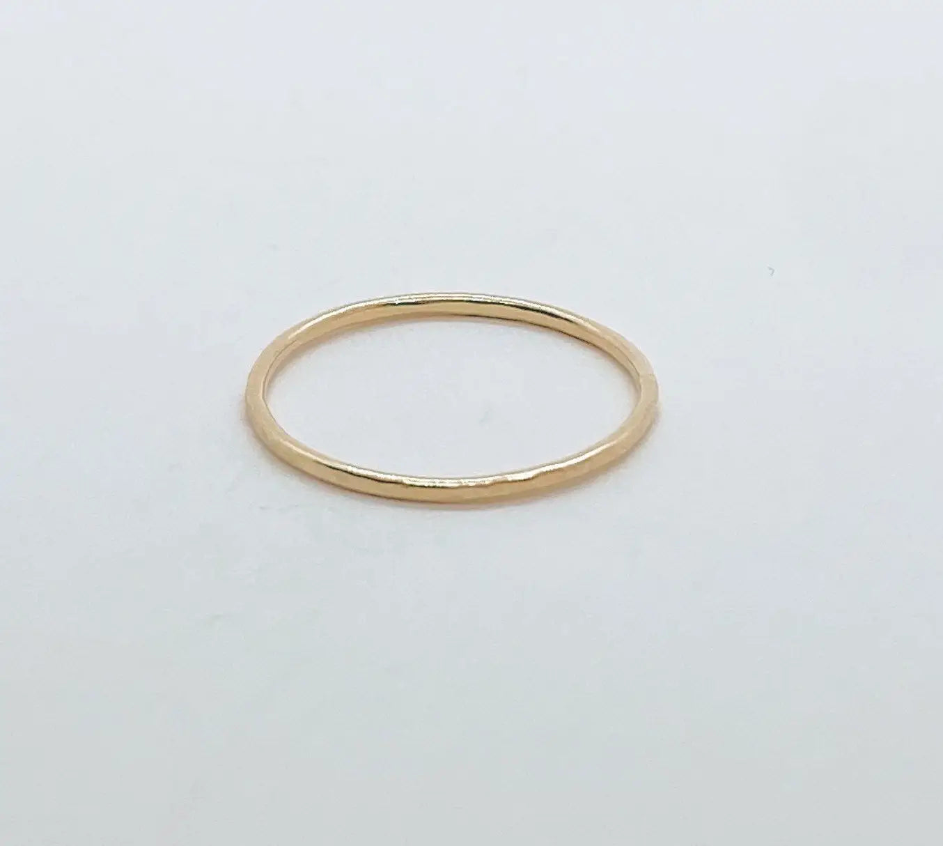 Thin Hammered Stacking Ring (Gold, Silver)