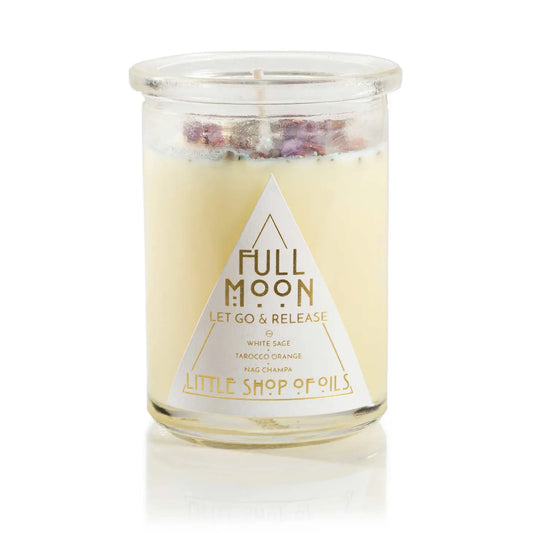 Full Moon Gemstone Infused Ritual Candle