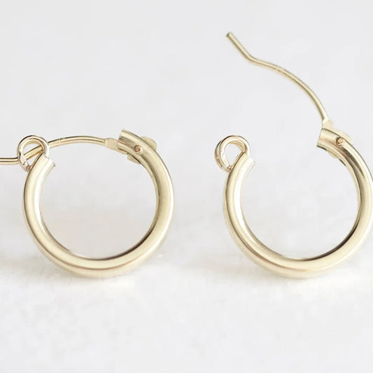 Gold Hinge Hoops Earrings (3 sizes)