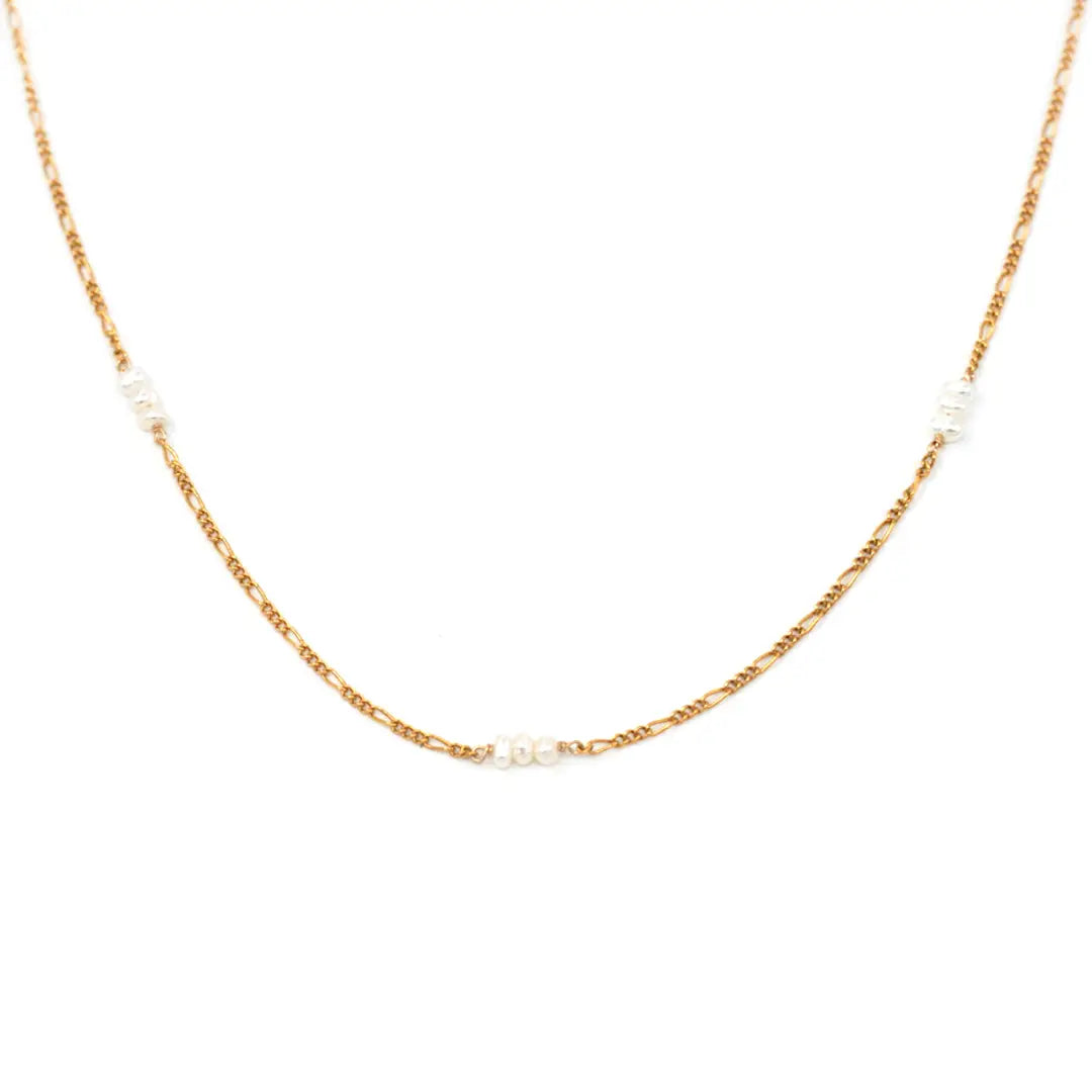 Pearl Trio Cluster Choker Necklace