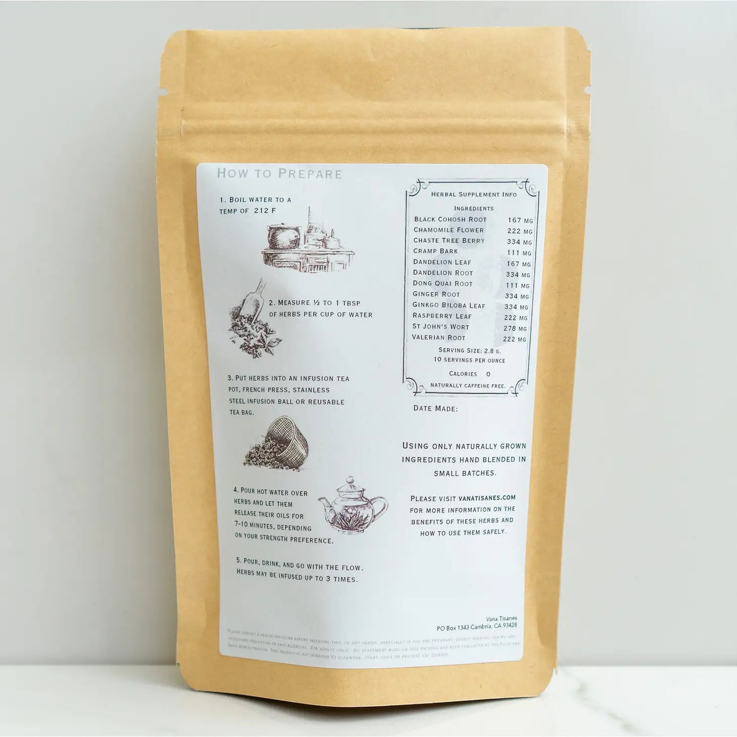 MOON CYCLE Herbal Tisane Tea Blend 2oz
