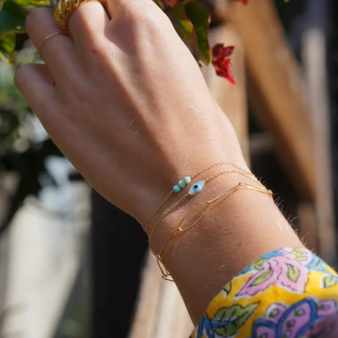 Turquoise Three Bead Bracelet