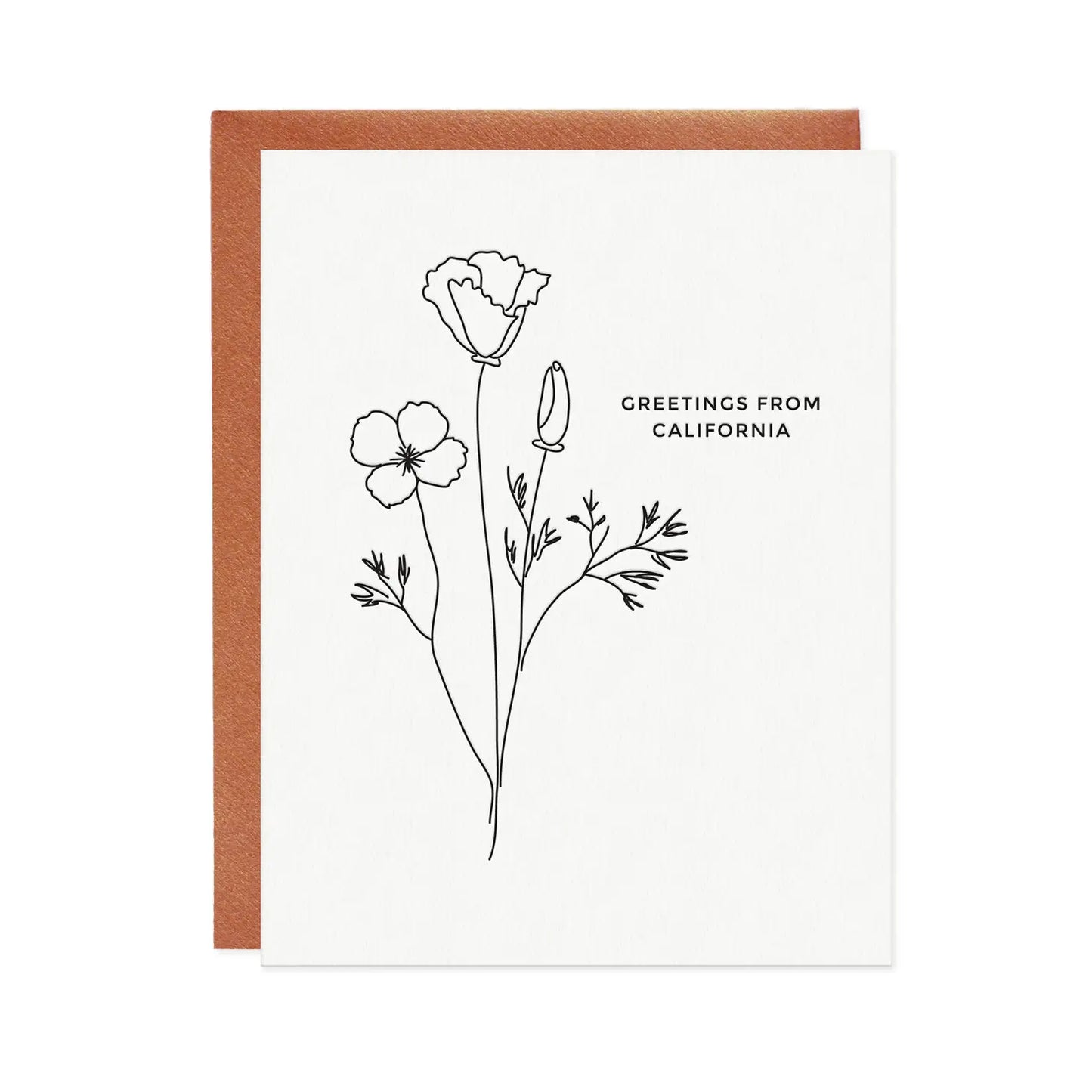 Greetings From California Letterpress Card