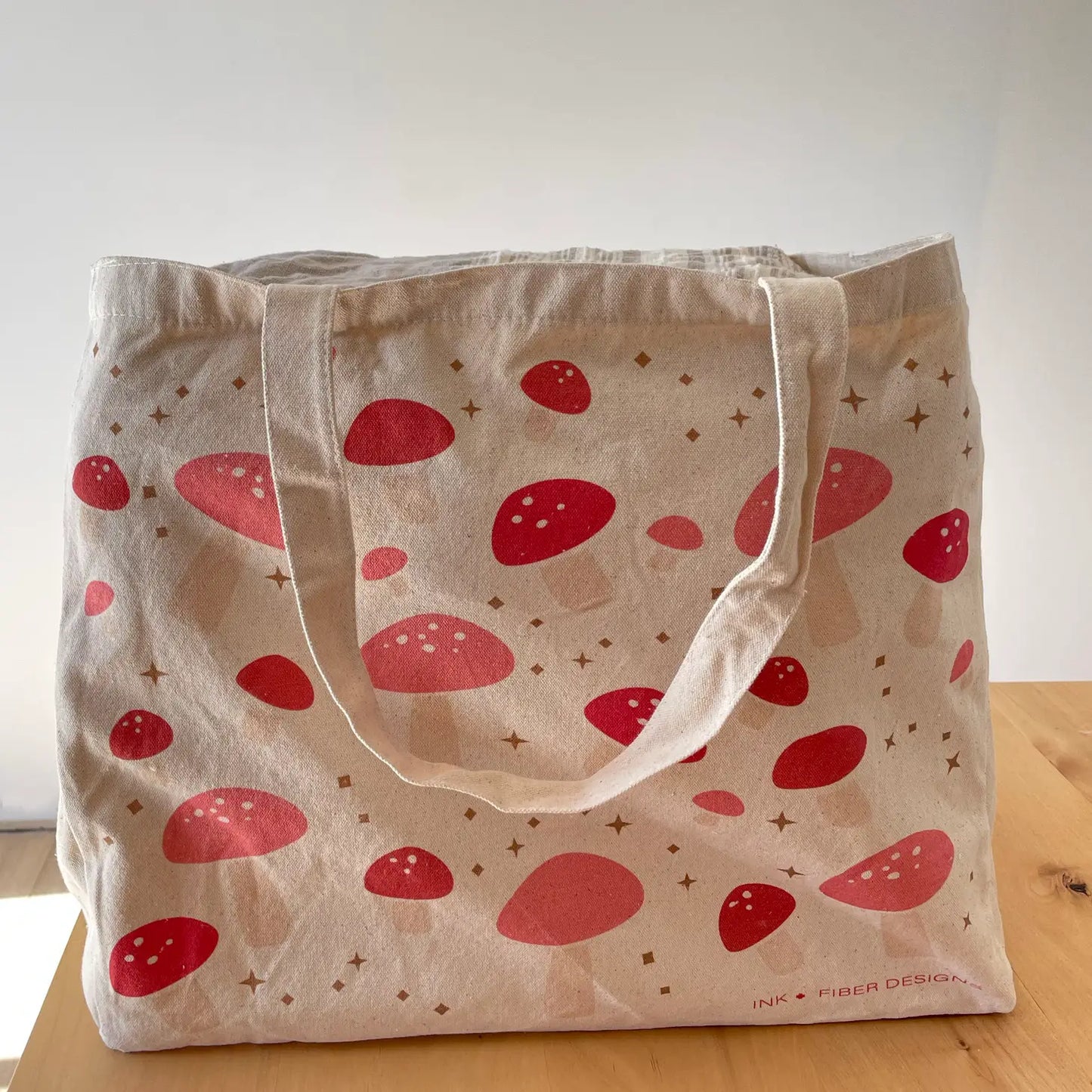 Mushrooms Oversized Canvas Tote Bag