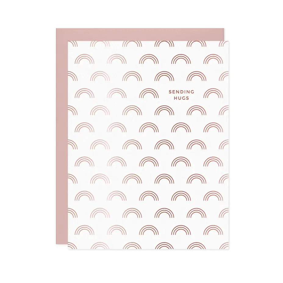 Sending Hugs Rainbows Letterpress Card