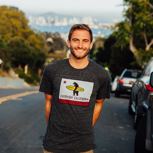 Everyday California Flag Surf Bear Tee Shirt