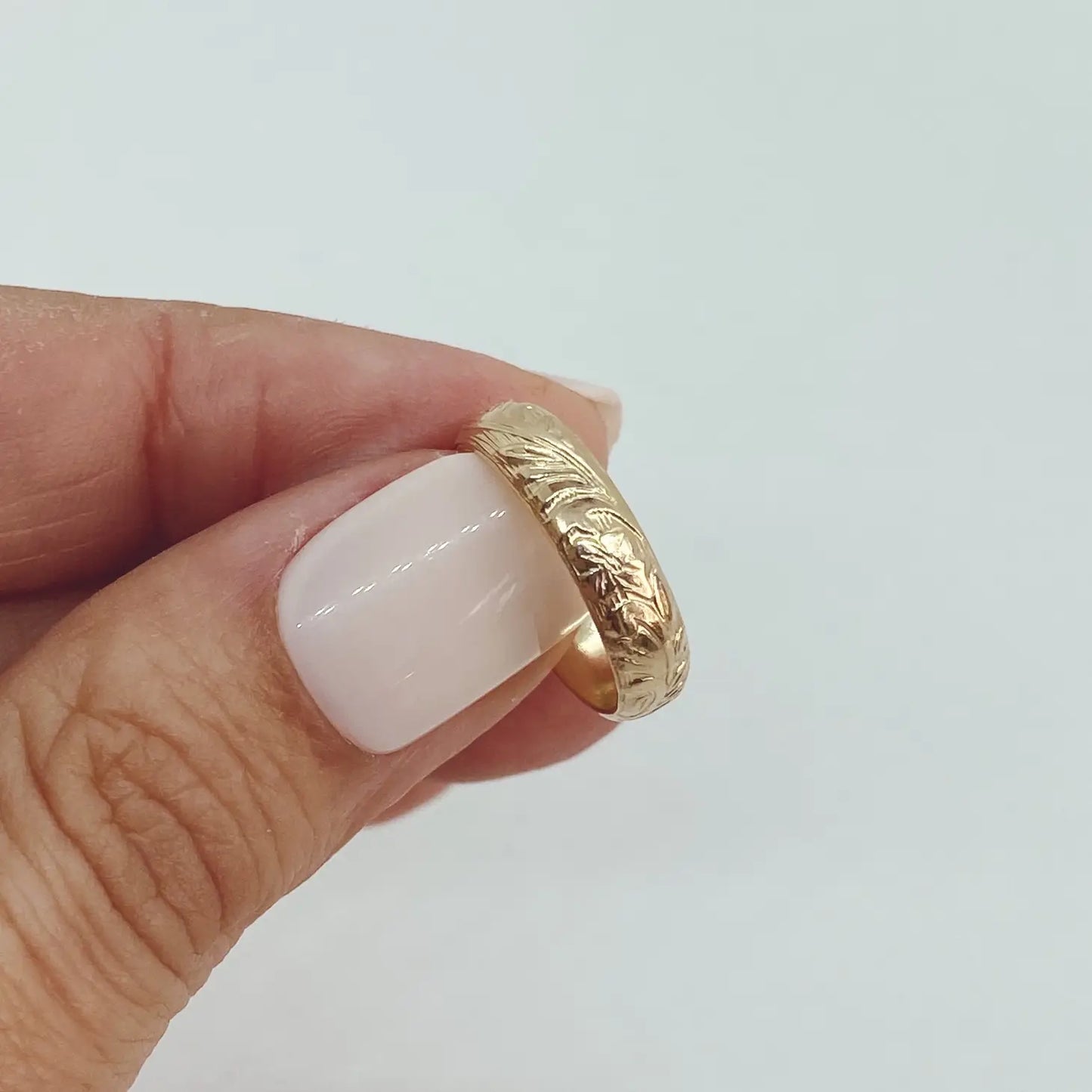 Etched Vintage Floral Ring