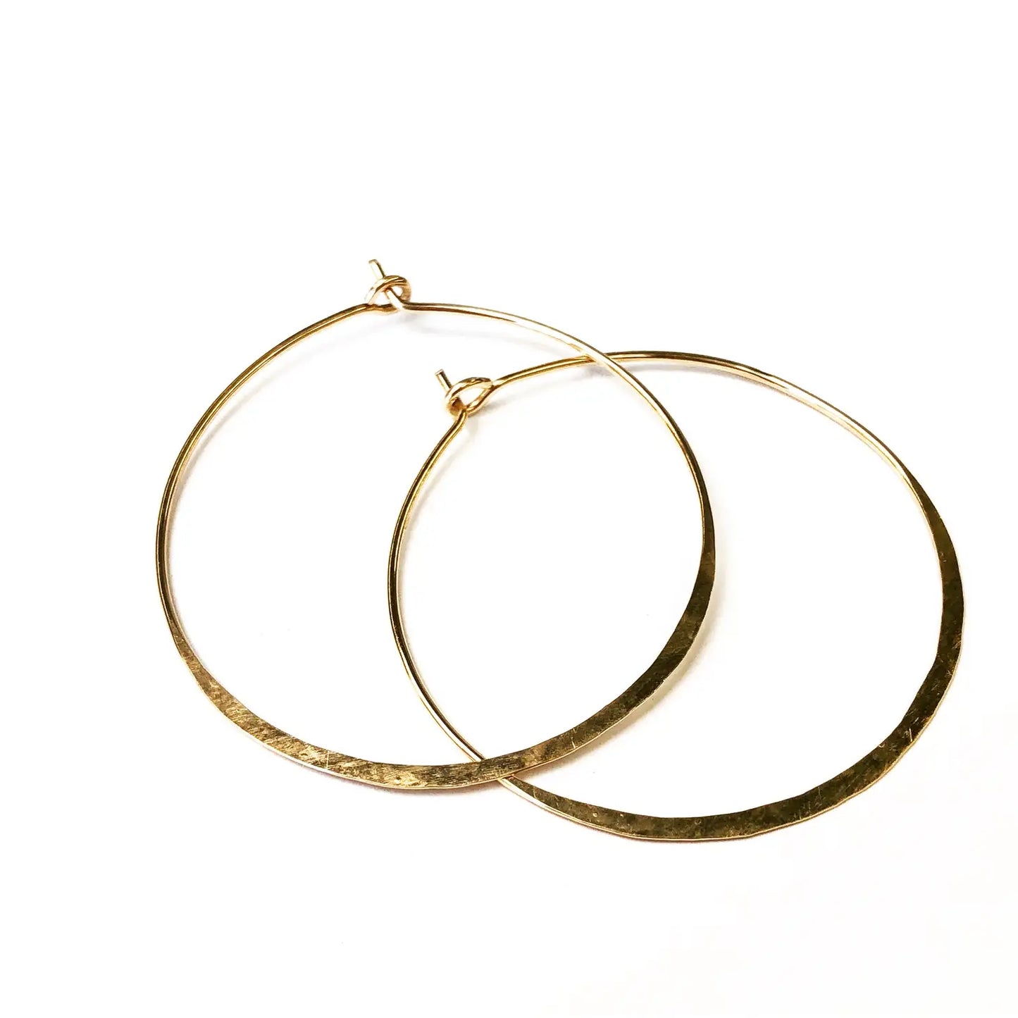Everyday Hammered Hoops (Gold, Silver + size options)