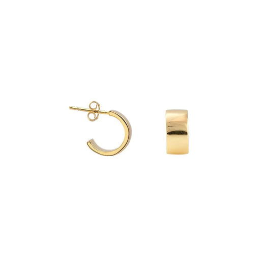 Huggie Hoop Wide Cuff Earrings (Gold, Silver)