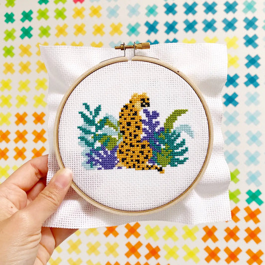 Cheetah DIY Cross Stitch Embroidery Kit