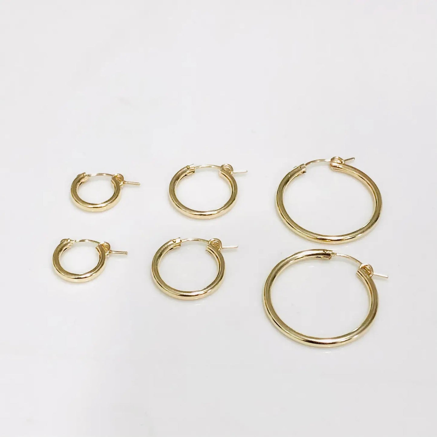 Gold Hinge Hoops Earrings (3 sizes)