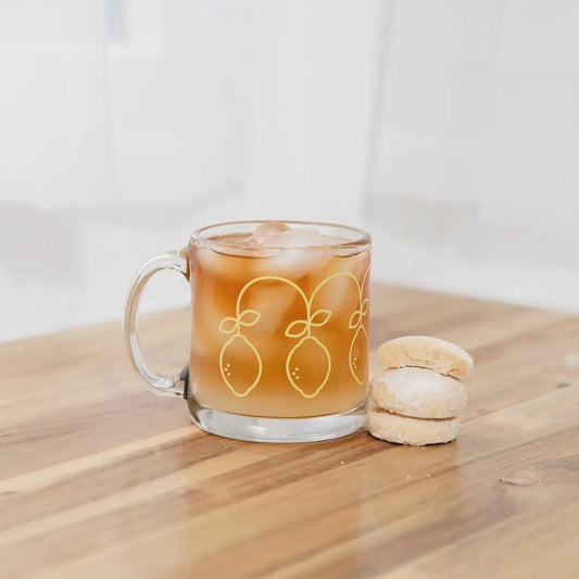 Retro Lemons Glass Mug