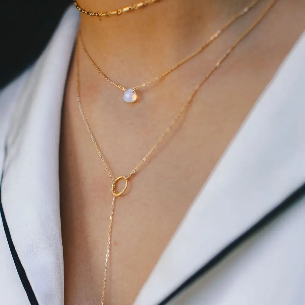 Faceted Teardrop Opalite Necklace