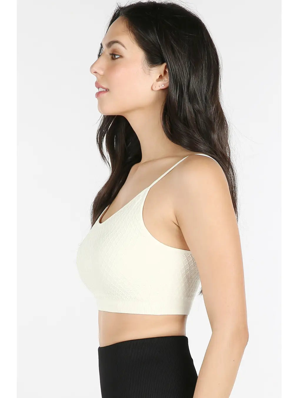 Seamless Waffle Bralette (Black, White, Ivory, Cognac)