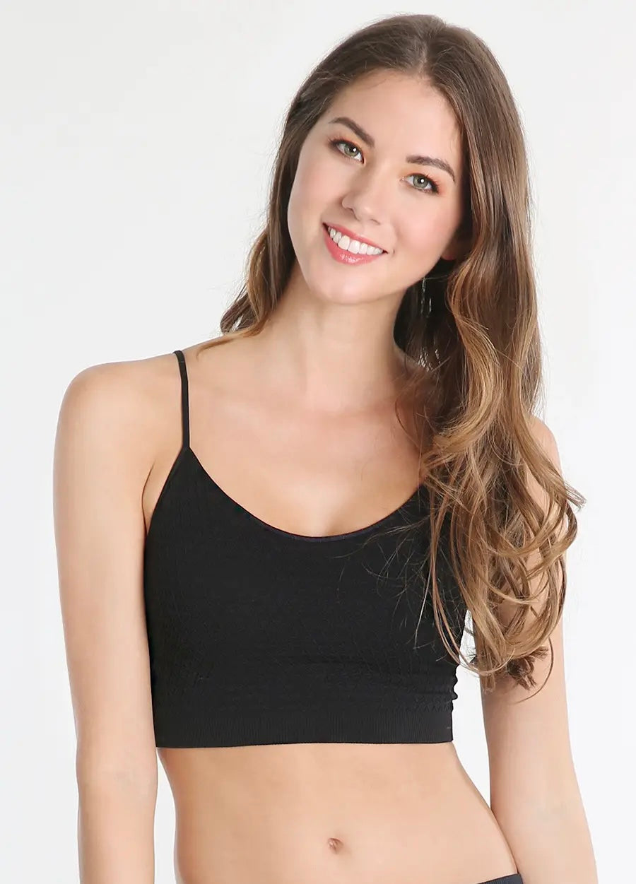 Seamless Waffle Bralette (Black, White, Ivory, Cognac)