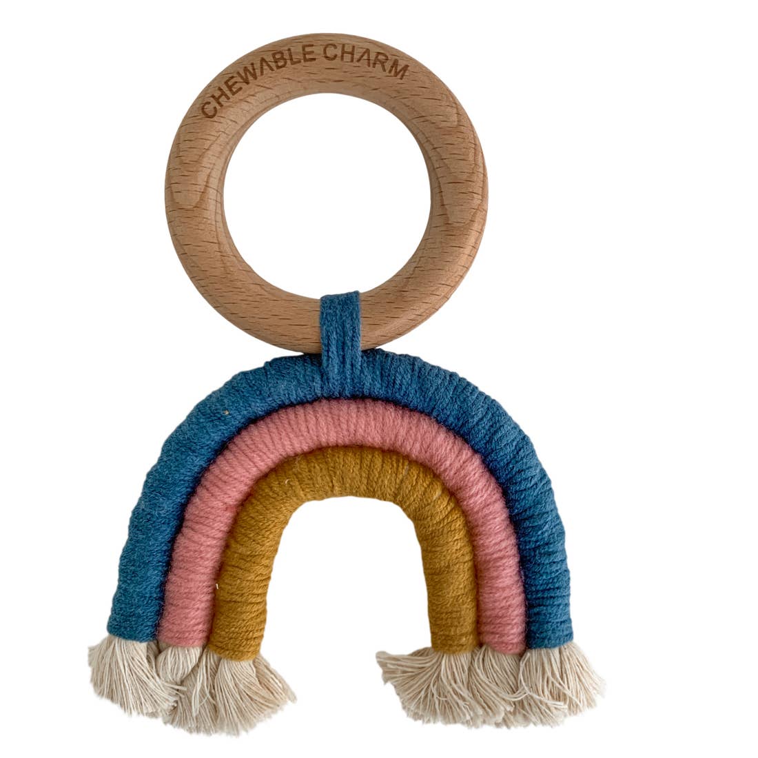 Rainbow Macrame Baby Teether (color options)