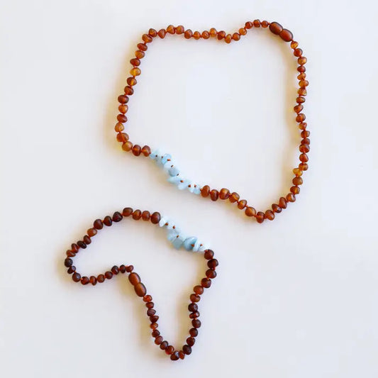 Amazonite Baltic Amber Necklace (12, 18")