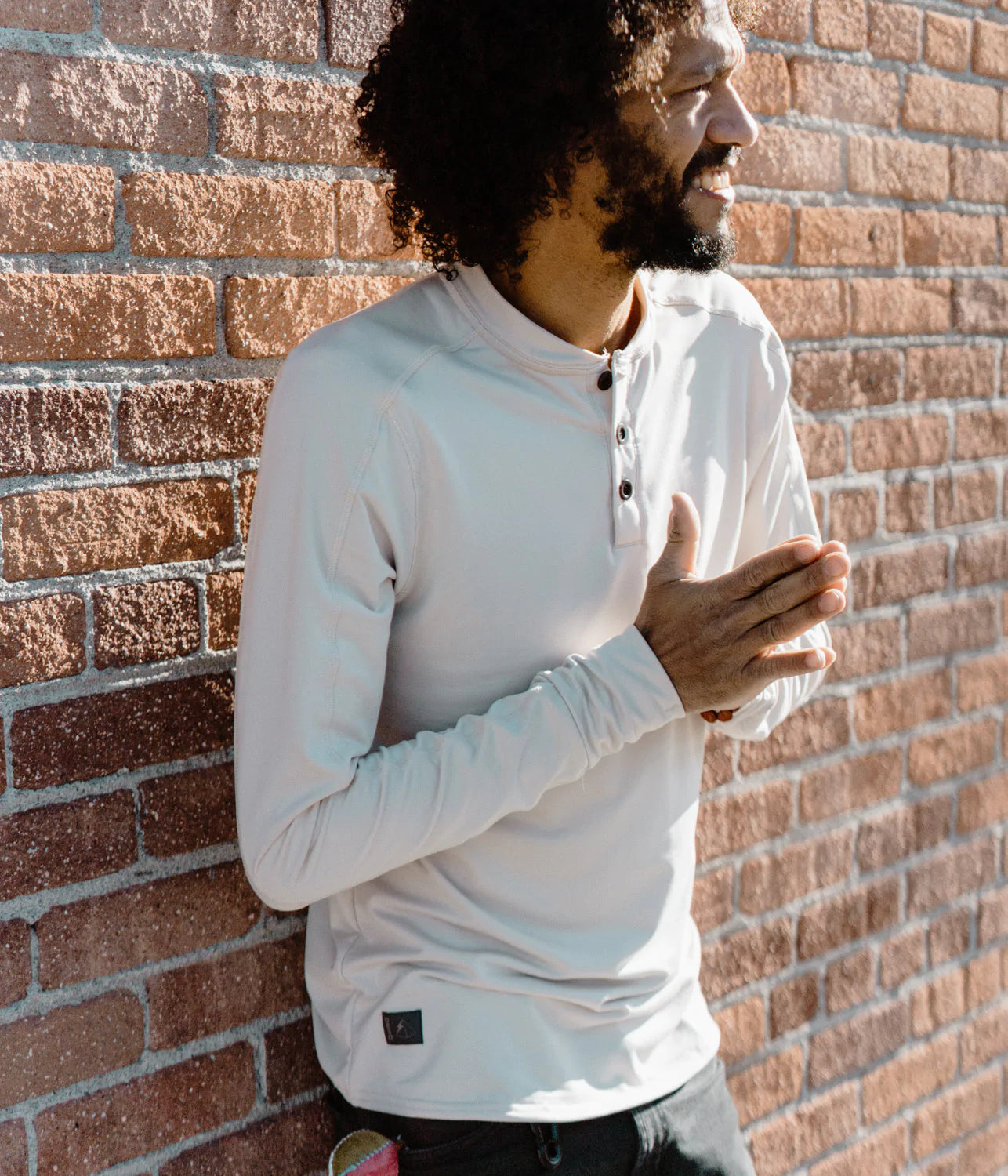 Benton Long Sleeve Henley WHITE SAND