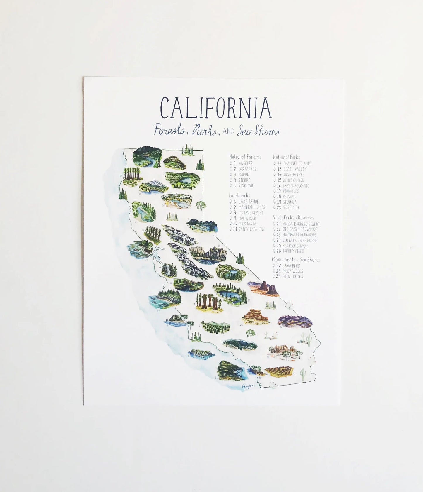 California Parks Checklist Print