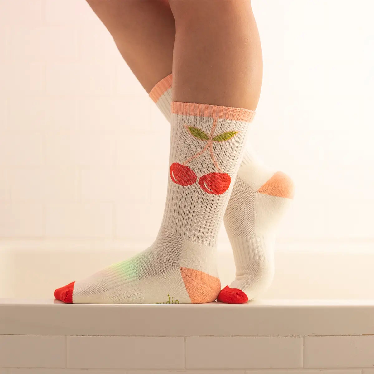 Retro Cherries Cushioned Socks