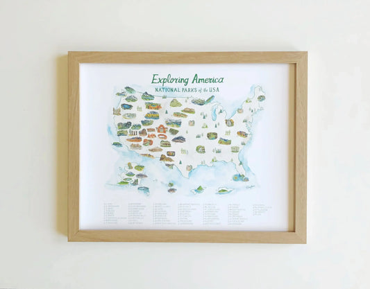 Exploring America National Park Checklist Print