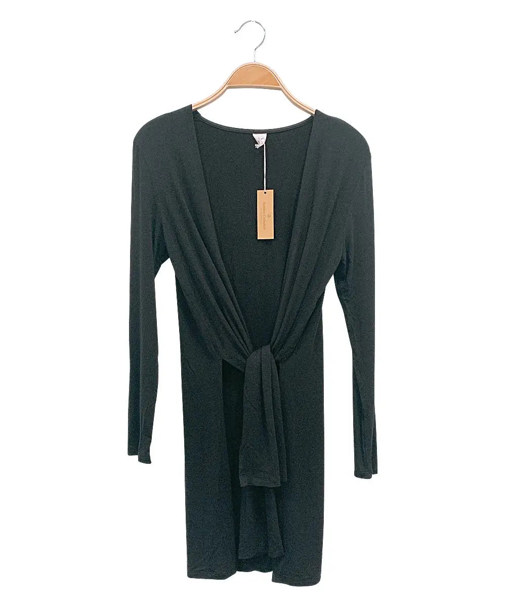 Bamboo Slit Cardigan (Black, Grey)