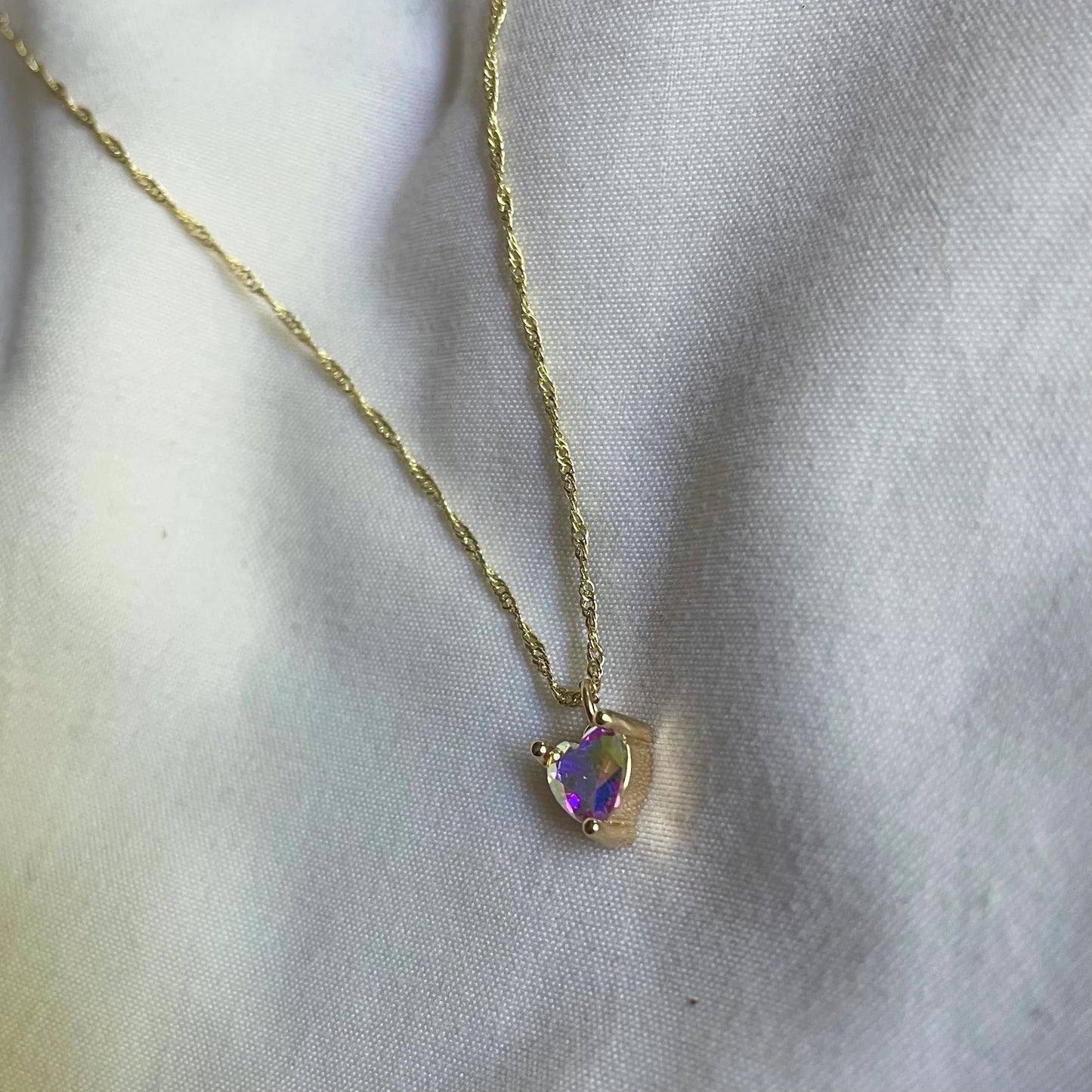 Iridescent Heart Necklace