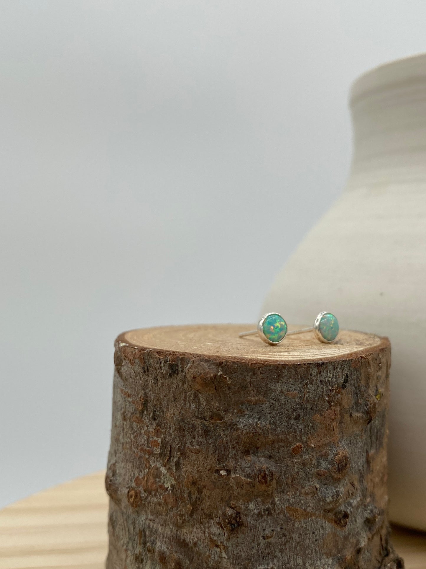 Opal Stud Earrings (Gold, Silver +3 color options)