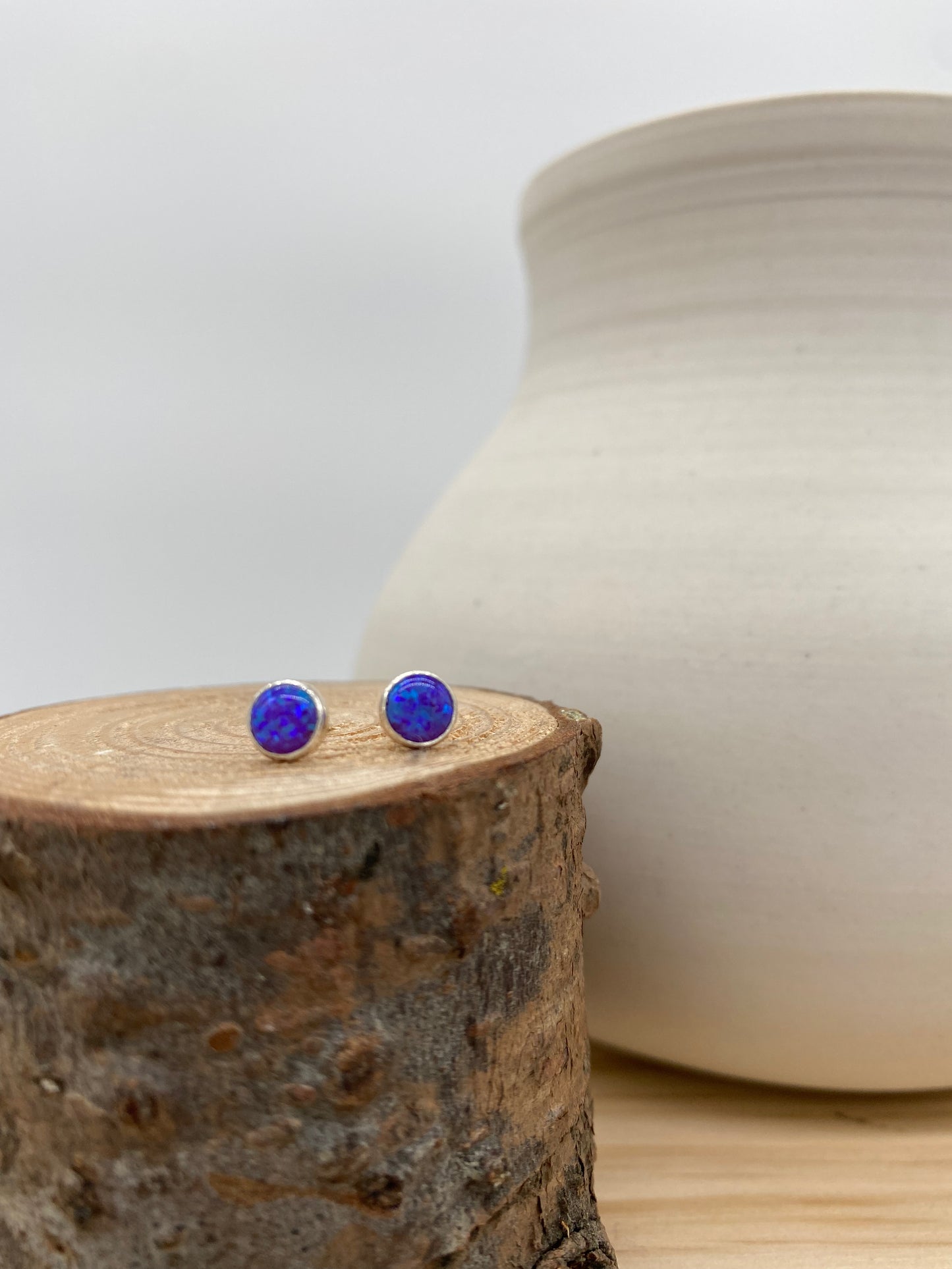 Opal Stud Earrings (Gold, Silver +3 color options)