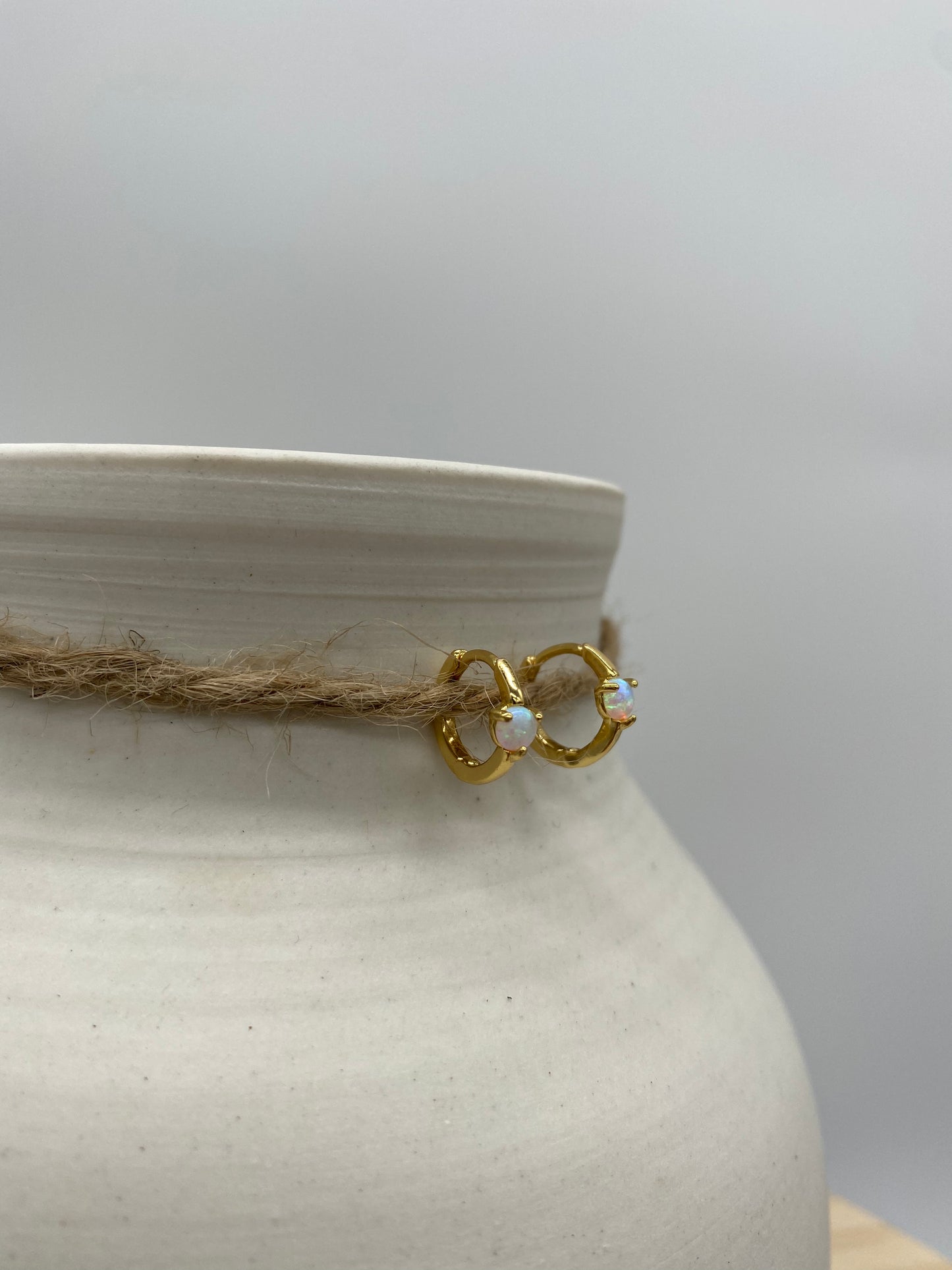 Opal Huggie Earrings