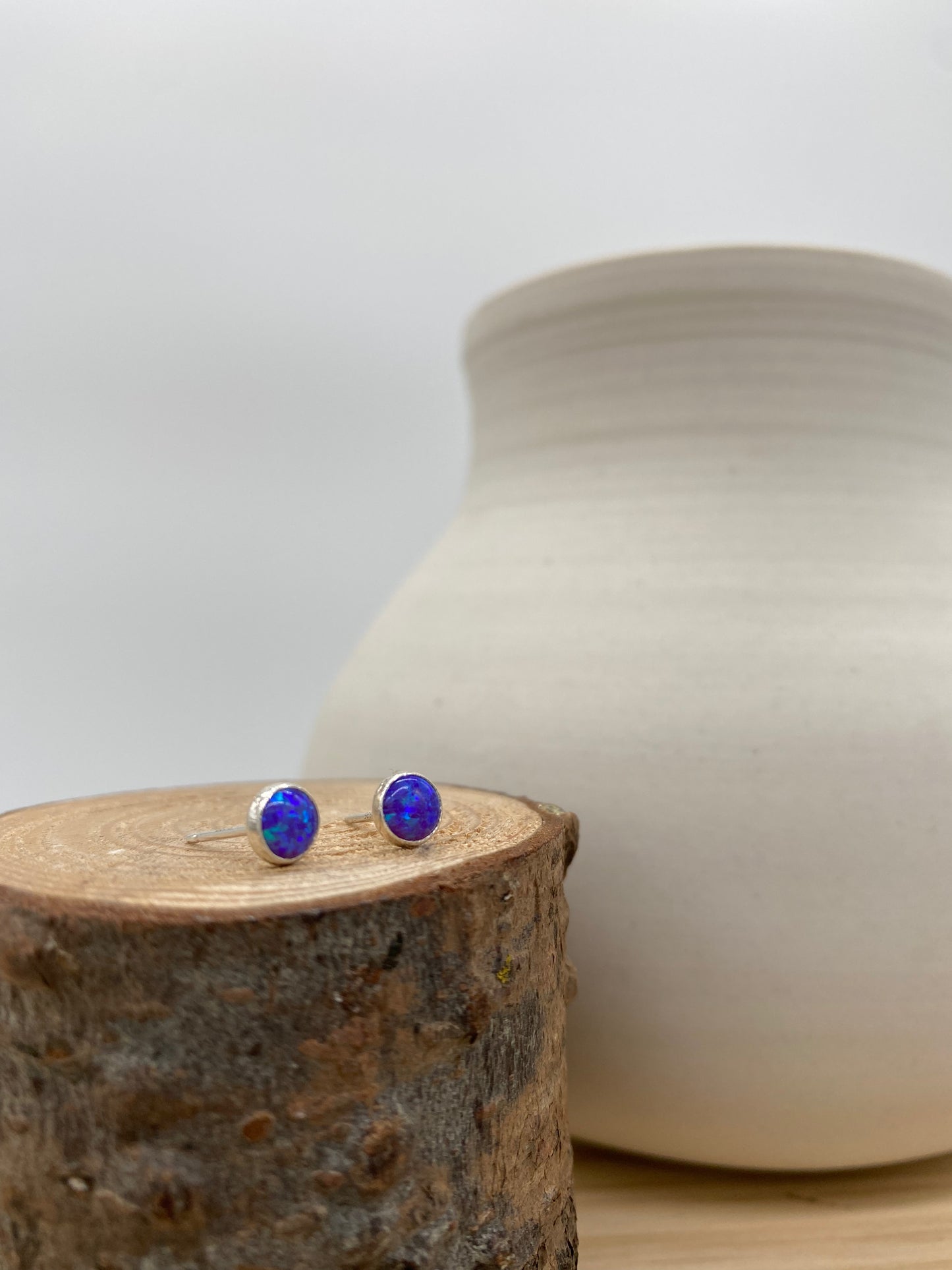 Opal Stud Earrings (Gold, Silver +3 color options)