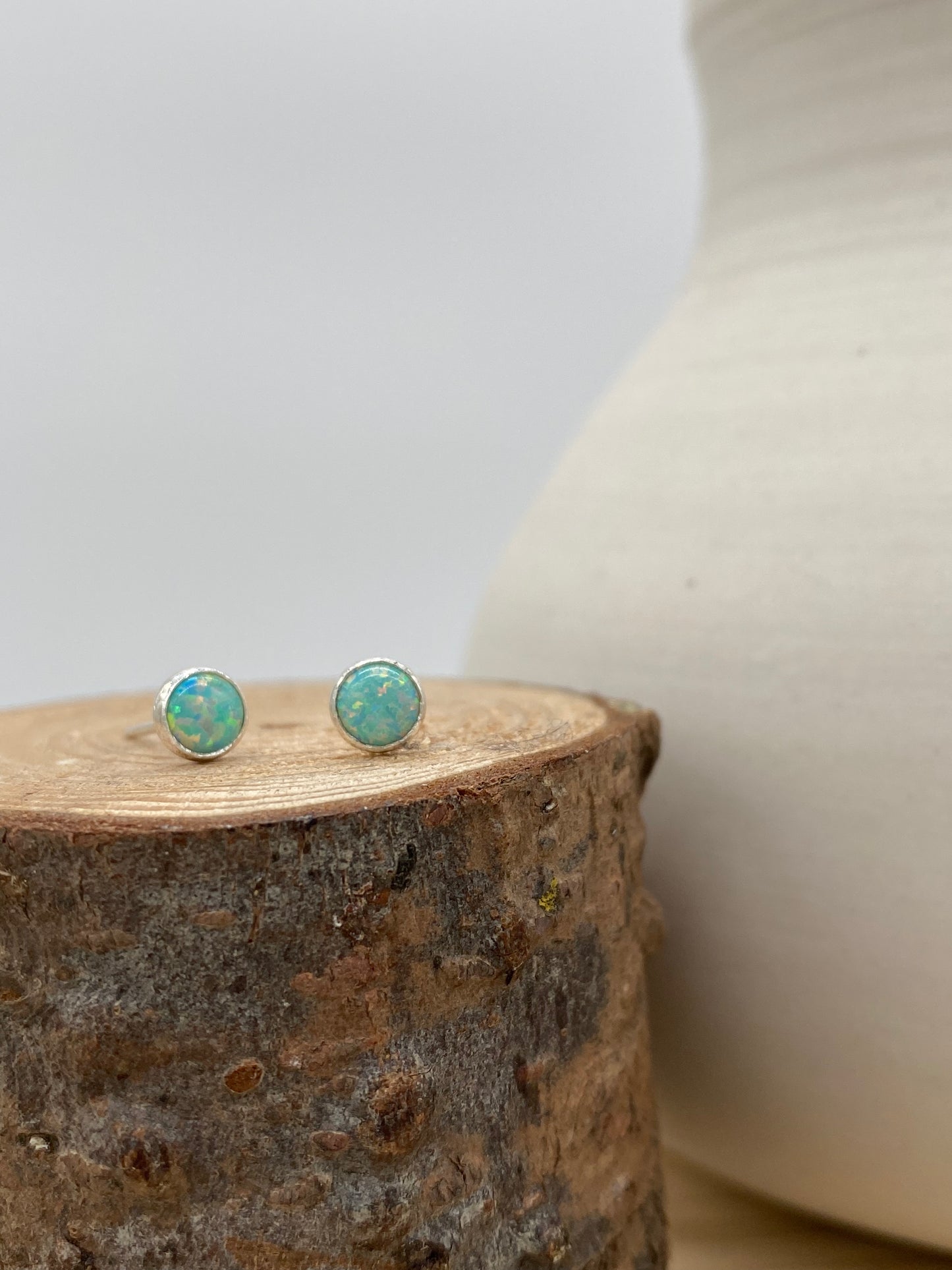 Opal Stud Earrings (Gold, Silver +3 color options)