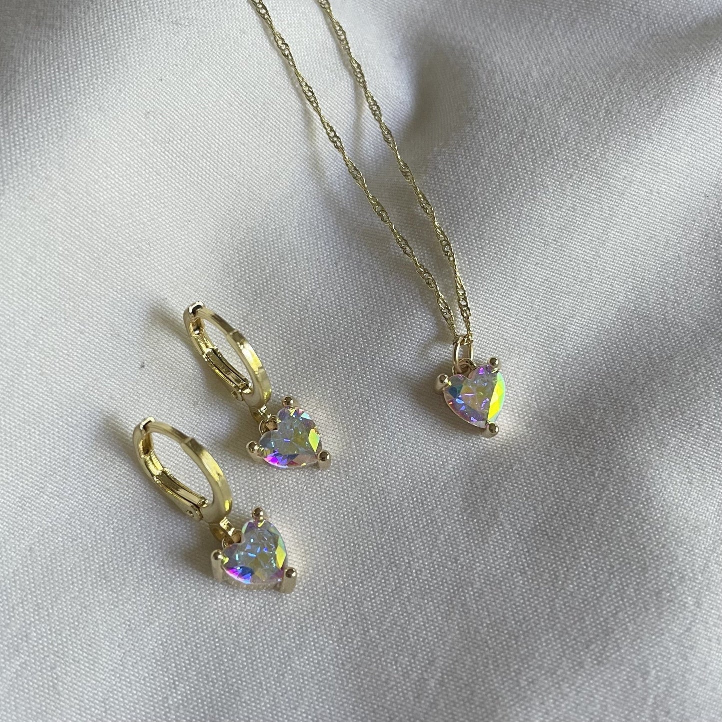 Iridescent Heart Necklace