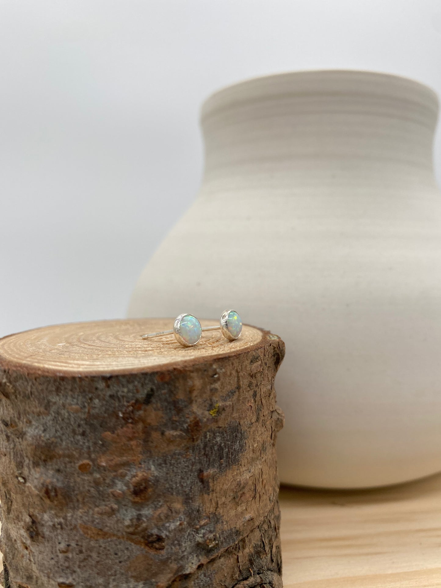 Opal Stud Earrings (Gold, Silver +3 color options)