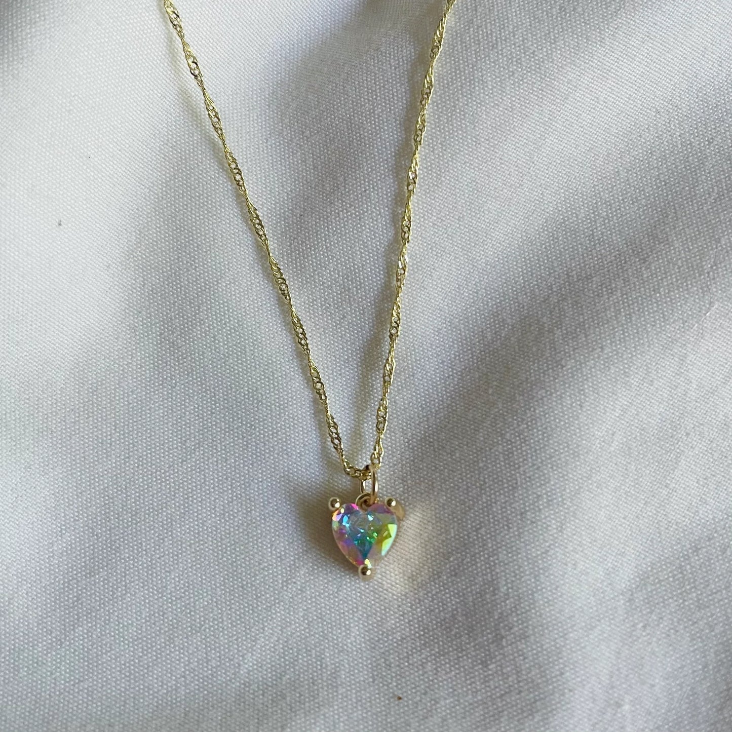 Iridescent Heart Necklace