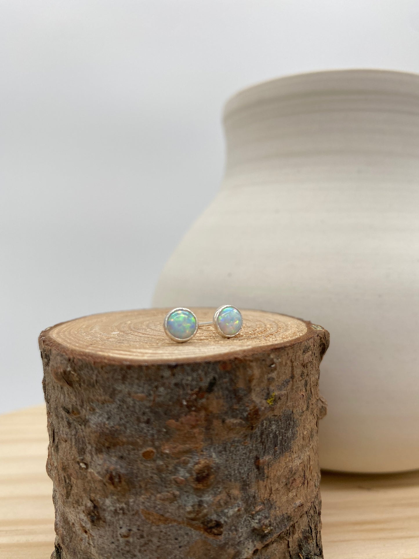 Opal Stud Earrings (Gold, Silver +3 color options)