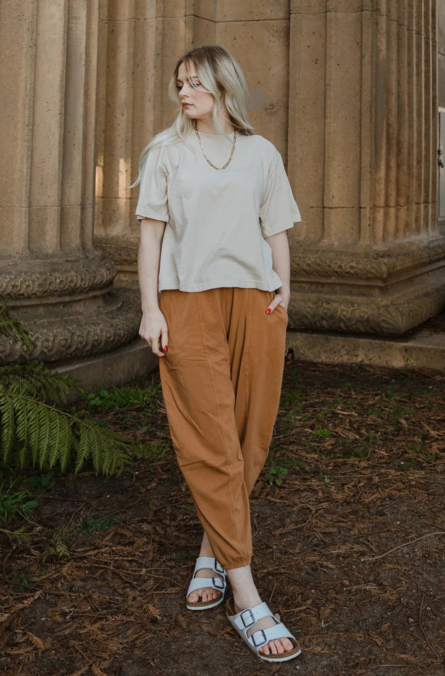 Mien Lantern Organic Cotton Pants SADDLE