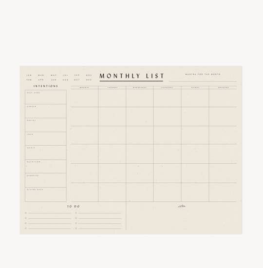 Monthly Planner Pad