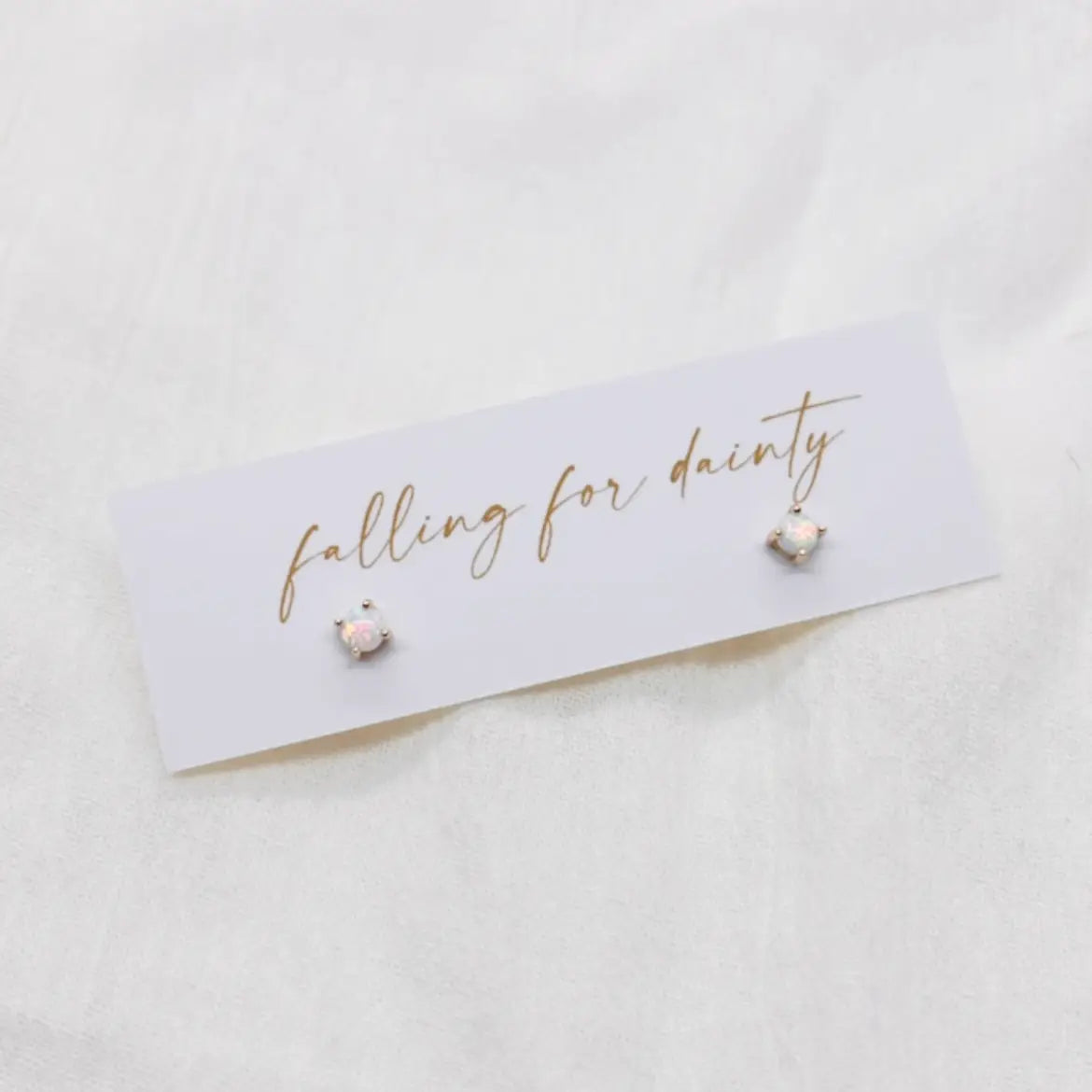Opal Prong Stud Earrings